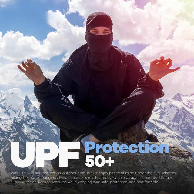 Alt view image 5 of 7 - Ski Mask Balaclava, Motorcycle Summer Cooling Breathable UV Protector | Windproof & Warm, Adjustable & Secure, Breathable & Dry-Fit, All-Season Comfort, Black