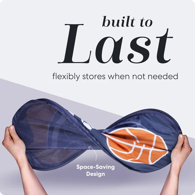 Alt view image 4 of 7 - Collapsible Mesh Pop Up Laundry Hamper 24 Inch | Wide Opening, Side Pocket, Breathable, Sturdy, Foldable, Space-Saving for Clothes Storage