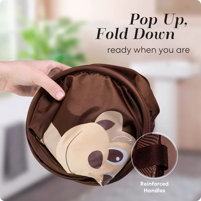 Alt view image 3 of 7 - Collapsible Mesh Pop Up Laundry Hamper 14 x 13 x 24 in | Wide Opening, Side Pocket, Breathable, Sturdy, Foldable, Space-Saving for Clothes Storage