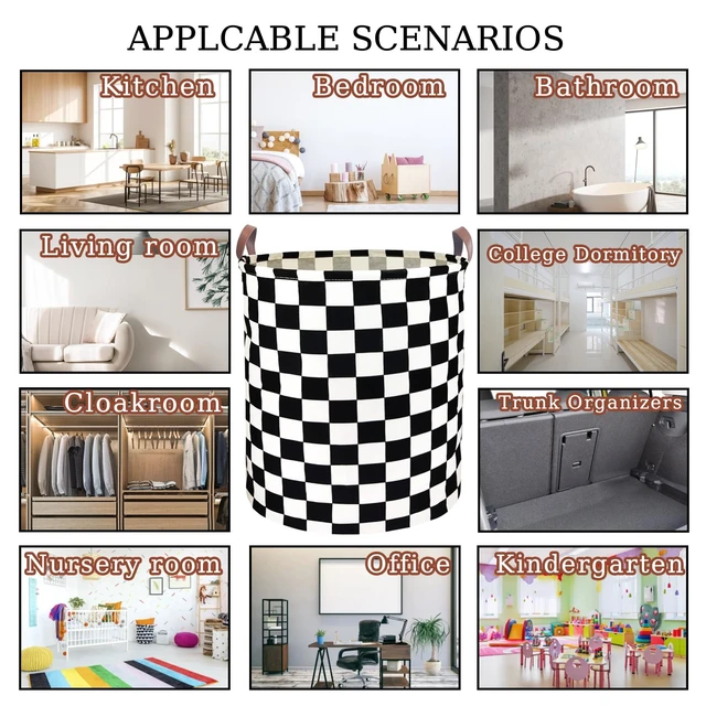 Alt view image 7 of 7 - Waterproof Laundry Hamper Collapsible Laundry Basket Leather Handle Laundry Bag Large Clothes Storage Toy Organization for Bathroom Bedroom Laundryroom College Dorms