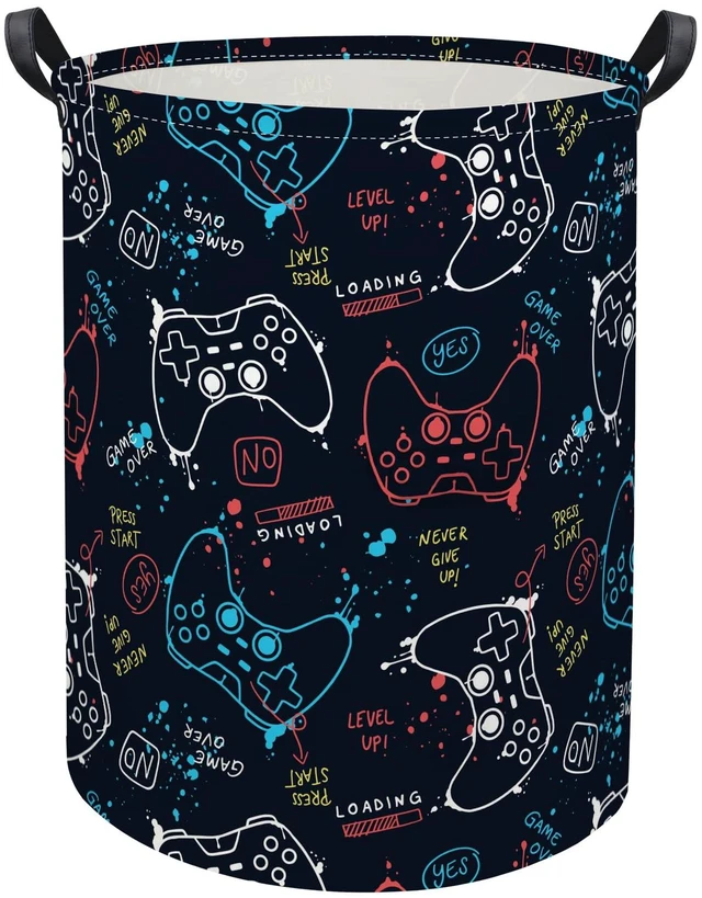 Main image of Game Laundry Basket Boys Kids Baby Laundry Hamper Dirty Clothes Organizer Storage Bin Nursery Hamper for Bedroom Room Decor(Game)