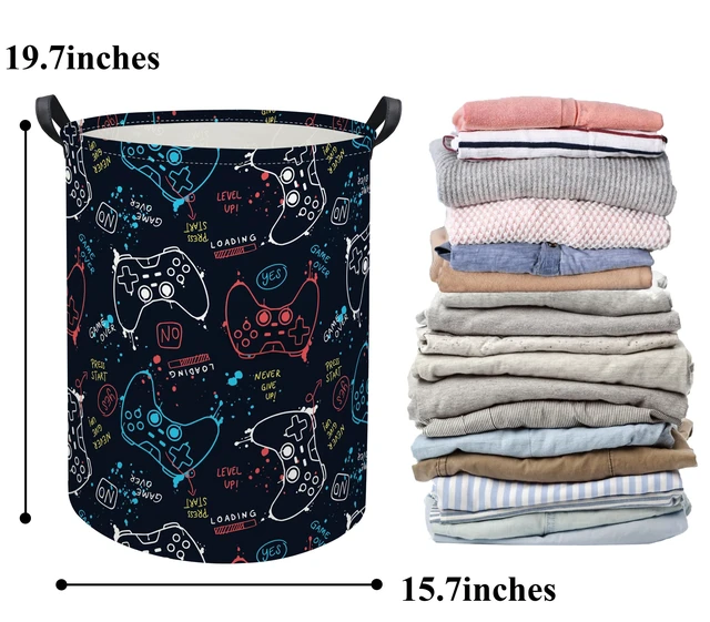 Alt view image 6 of 6 - Game Laundry Basket Boys Kids Baby Laundry Hamper Dirty Clothes Organizer Storage Bin Nursery Hamper for Bedroom Room Decor(Game)