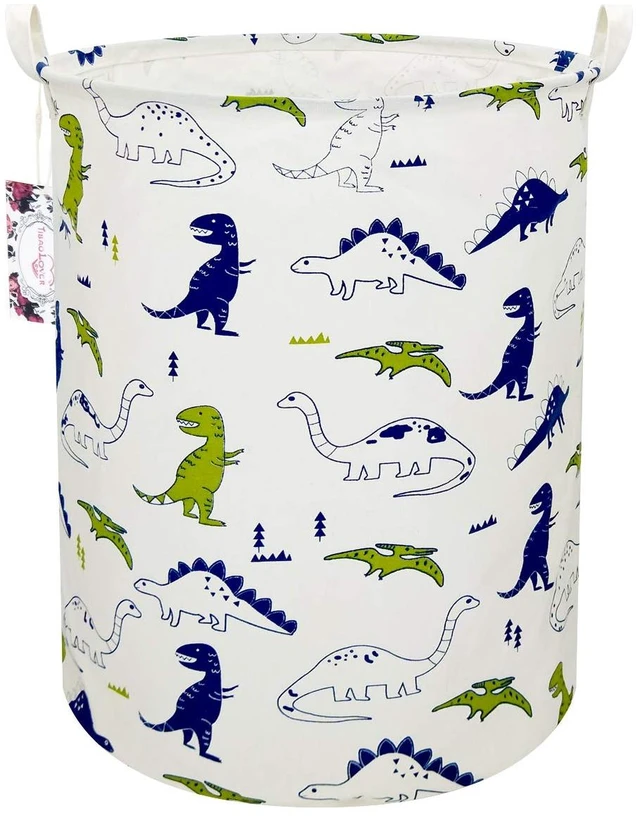 Main image of Dinosaur Laundry Basket Baby Laundry Hamper Cute Kids Hamper Toy Storage Bin Handles for Boys and Girls Dinosaur Room Decor (Polychrome Dinosaurs)