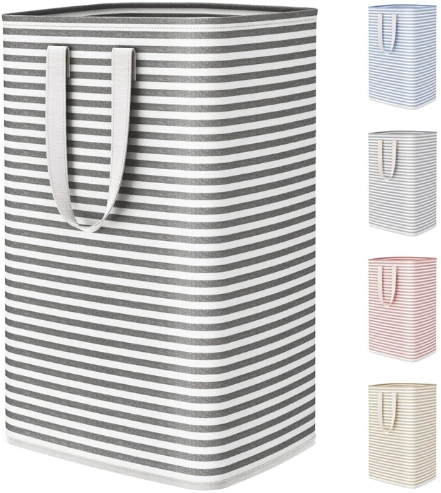 Main image of 75L Large Collapsible Laundry Basket with Extended Handles, Black | Foldable Laundry Hamper, Tall Dirty Clothes Basket, Waterproof, Freestanding Design for Bedroom, Bathroom, College Dorm
