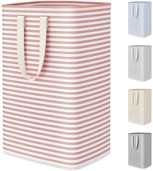 Main image of 75L Large Collapsible Laundry Basket with Extended Handles, Pink | Foldable Laundry Hamper, Tall Dirty Clothes Basket, Waterproof, Freestanding Design for Bedroom, Bathroom, College Dorm
