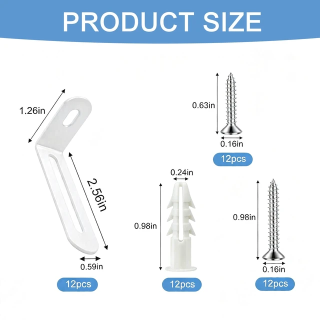 Alt view image 2 of 7 - Anti Tip Furniture Anchors, Steel Wall Anchors, 12 Pack,White | Furniture wall anchors help secure dressers, cabinets and bookcases for baby and pet safety with quick, easy installation.