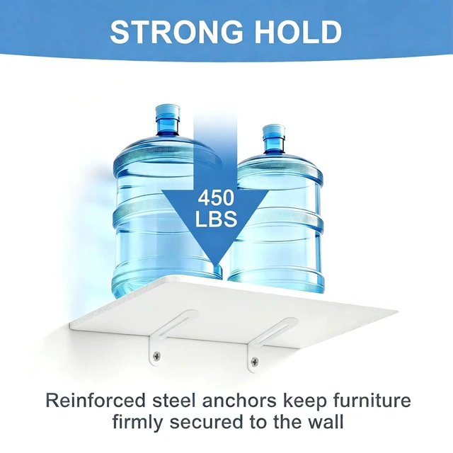 Alt view image 7 of 7 - Anti Tip Furniture Anchors, Steel Wall Anchors, 12 Pack,White | Furniture wall anchors help secure dressers, cabinets and bookcases for baby and pet safety with quick, easy installation.