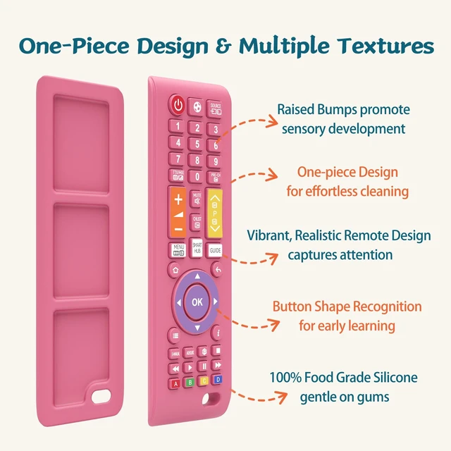 Alt view image 5 of 7 - Baby Remote Teething Toys for 0-6, 6-12 Months Girls | Silicone 3-24 Months Baby Girl Toys, TV Remote Control Shape Teether Toys for Baby and Infants