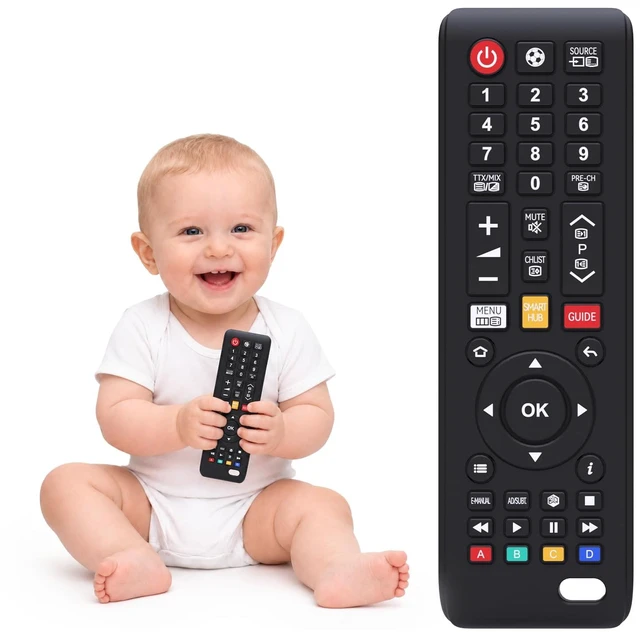 Main image of Baby Remote Teething Toys for 0-6, 6-12 Months | Silicone Chew Toys for Babies 3-24 Months, TV Remote Control Shape Teether Toys for Baby and Infants
