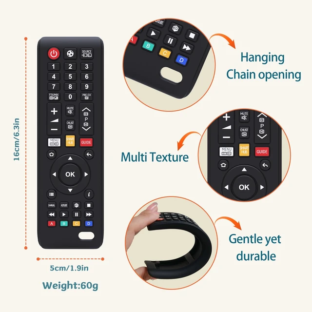 Alt view image 3 of 7 - Baby Remote Teething Toys for 0-6, 6-12 Months | Silicone Chew Toys for Babies 3-24 Months, TV Remote Control Shape Teether Toys for Baby and Infants