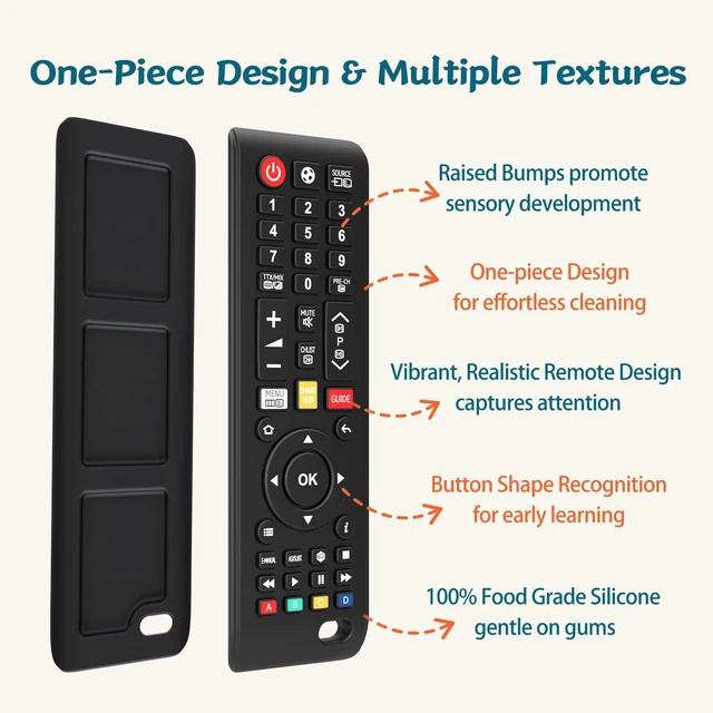 Alt view image 5 of 7 - Baby Remote Teething Toys for 0-6, 6-12 Months | Silicone Chew Toys for Babies 3-24 Months, TV Remote Control Shape Teether Toys for Baby and Infants