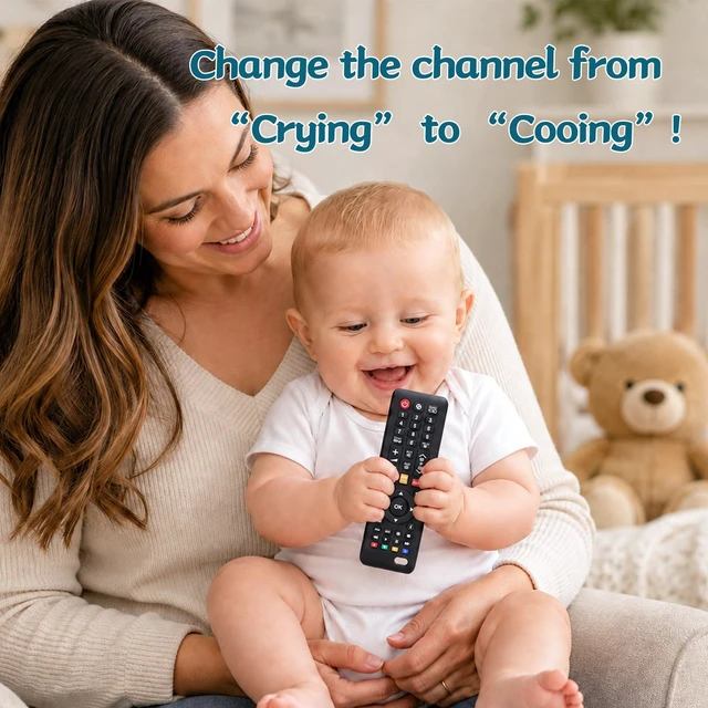 Alt view image 4 of 7 - Baby Remote Teething Toys for 0-6, 6-12 Months | Silicone Chew Toys for Babies 3-24 Months, TV Remote Control Shape Teether Toys for Baby and Infants