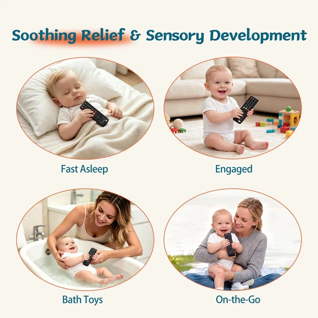 Alt view image 6 of 7 - Baby Remote Teething Toys for 0-6, 6-12 Months | Silicone Chew Toys for Babies 3-24 Months, TV Remote Control Shape Teether Toys for Baby and Infants