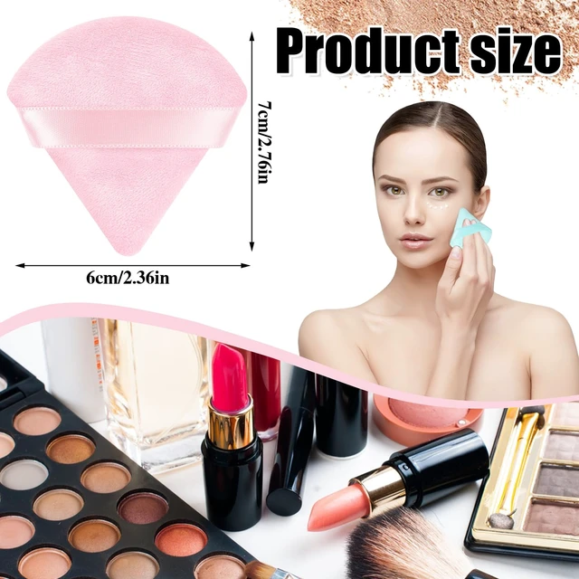 Alt view image 2 of 6 - Powder Puffs, 6 Pack Triangle and Round Makeup Sponge | Soft Fiber, Wet & Dry Use, Washable, Hand Strap, For Loose Powder, Foundation, BB Cream and Blush