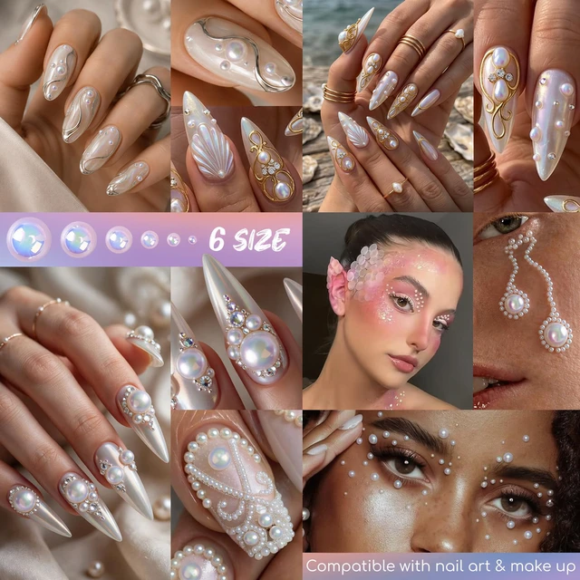 Alt view image 4 of 5 - 32000 Pcs Resin Jelly Rhinestones Kit, Pearl 2/3/4/5/6mm Flatback Rhinestones with 3 Pcs B7000 Jewelry Glue & Tools, All-in-One Bedazzling Kit for DIY Arts & Crafts Gifts
