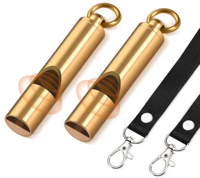 Main image of 2 Pack with Tangle-Free Lanyard - Pealess Safety Whistle Survival Loud Blast for Kayak Life Vest, Boating, Camping Hiking, Hunting, Adults