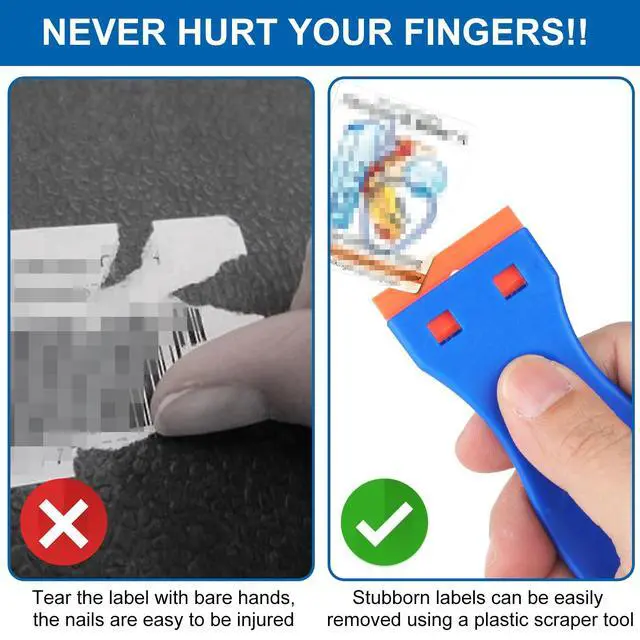 Alt view image 6 of 7 - Plastic Razor Blade Scraper Tool, 2 Pcs Razor Scraper with 20 Pcs Plastic Blades, Cleaning Scraper Remover for Removal Floor Stove Scraping Labels and Decals Sticker on Car Window Glass