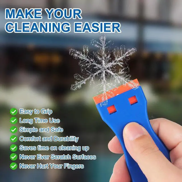 Alt view image 4 of 7 - Plastic Razor Blade Scraper Tool, 2 Pcs Razor Scraper with 20 Pcs Plastic Blades, Cleaning Scraper Remover for Removal Floor Stove Scraping Labels and Decals Sticker on Car Window Glass
