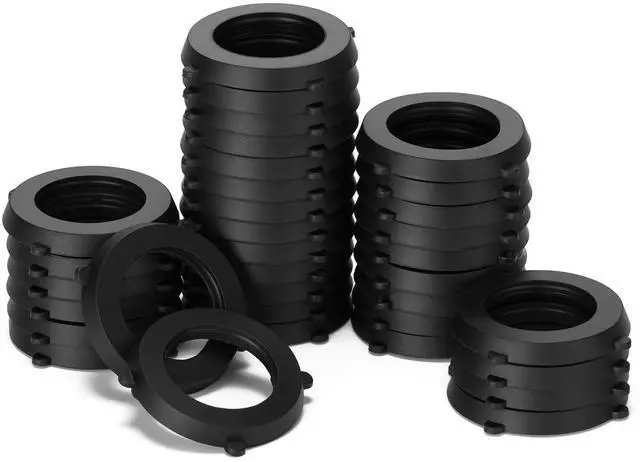 Main image of 30 Pack Garden Hose Washers with Self-Locking Tabs - Heavy Duty Rubber Seals for 3/4" Hose Fittings, Stay-in-Place Design Prevents Falling Out & Leaks, Black