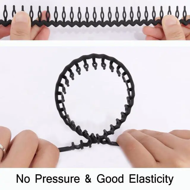 Alt view image 6 of 7 - 12Pcs Black Headbands for Women with Teeth Plastic Head Bands for Women's Hair Non Slip Comb Skinny Zig Zag Headbands Fashion Hair Accessories for Women Men Teen Girls