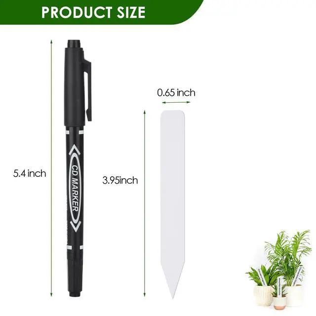 Alt view image 2 of 7 - Plant Labels, Outdoor Waterproof Garden Markers, Plastic Nursery Seed Plant Tags with Bonus a Permanent Marking Pen, Gardening Gifts for Women Men 120PCS Darfukei