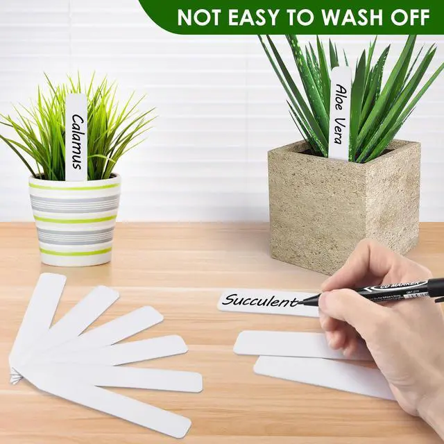 Alt view image 3 of 7 - Plant Labels, Outdoor Waterproof Garden Markers, Plastic Nursery Seed Plant Tags with Bonus a Permanent Marking Pen, Gardening Gifts for Women Men 120PCS Darfukei