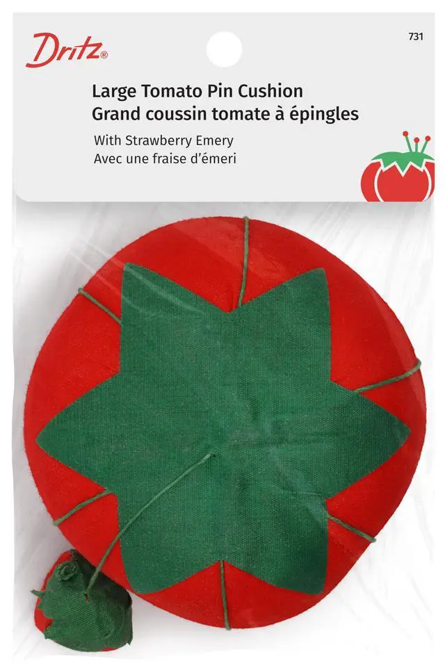 Alt view image 4 of 5 - 4 Tomato Pin Cushion with Strawberry Emery, Sewing Holder | Keep pins organized and sharp with a classic tomato cushion plus built-in strawberry emery sharpener