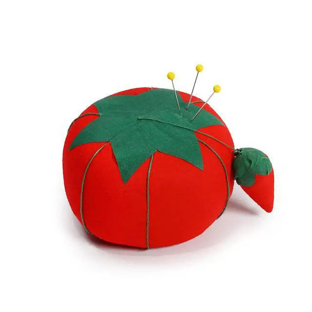 Alt view image 3 of 5 - 4 Tomato Pin Cushion with Strawberry Emery, Sewing Holder | Keep pins organized and sharp with a classic tomato cushion plus built-in strawberry emery sharpener