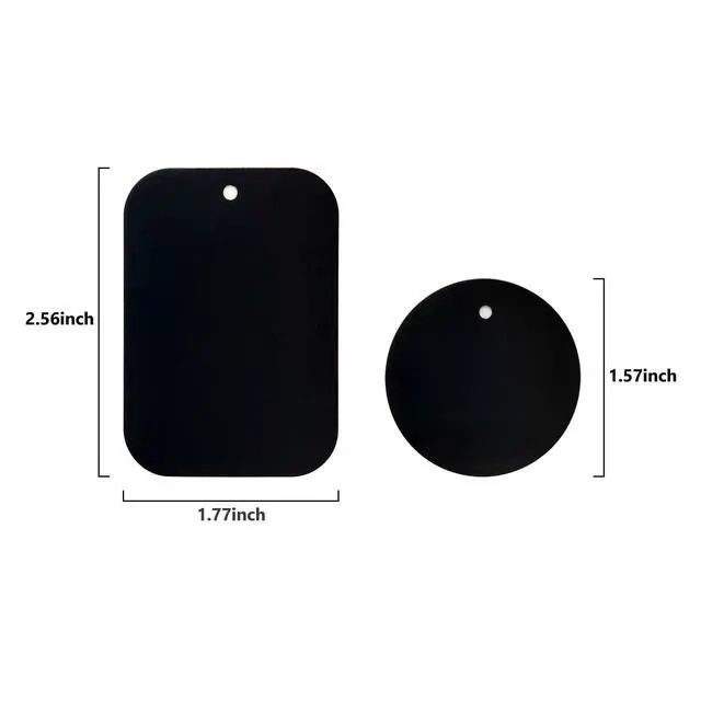Alt view image 2 of 6 - Smartphones Metal Plate 12 Pack for Phone Car Mount Holder Cradle with 3M Adhesive (Compatible with Magnetic Mounts) - 6 Rectangle and 6 Round, Black
