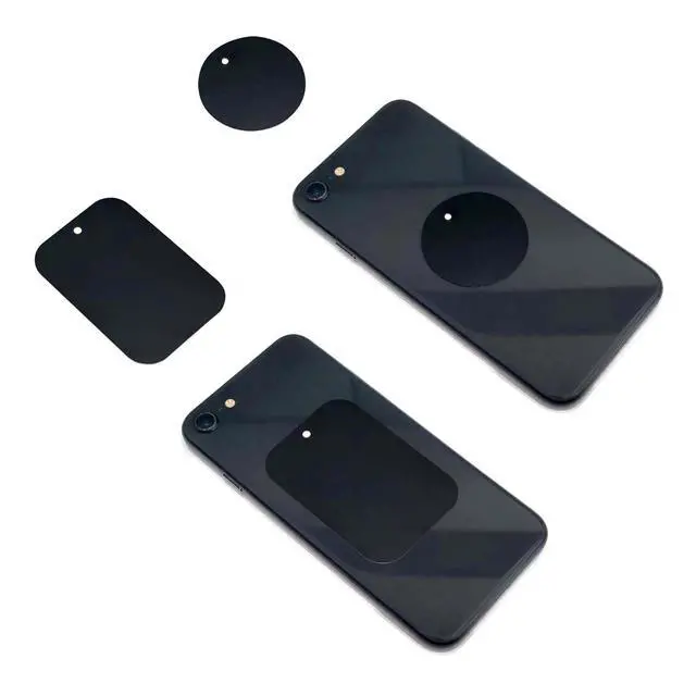 Alt view image 4 of 6 - Smartphones Metal Plate 12 Pack for Phone Car Mount Holder Cradle with 3M Adhesive (Compatible with Magnetic Mounts) - 6 Rectangle and 6 Round, Black
