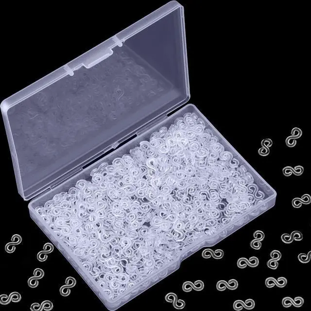 Main image of 300 S Clips Rubber Band Loom Connectors Plastic Bracelet Clips, Clear | Loom Band Bracelet Connectors, Plastic Refill, 300 Pcs, DIY Weaving Kit Accessory, Fits Standard Loom Boards