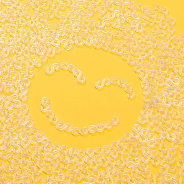 Alt view image 5 of 5 - 300 S Clips Rubber Band Loom Connectors Plastic Bracelet Clips, Clear | Loom Band Bracelet Connectors, Plastic Refill, 300 Pcs, DIY Weaving Kit Accessory, Fits Standard Loom Boards