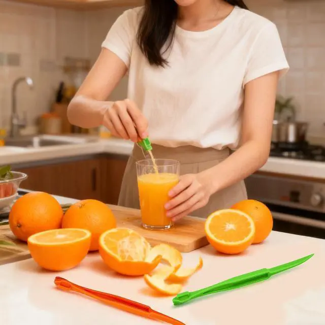 Alt view image 7 of 7 - Orange Peeler Tools Citrus Peel Cutter Easy Fruit Vegetable Slicer Lemon Opener Remover Fruit Tool Kitchen Utensils Gadgets (2PCS Orange)