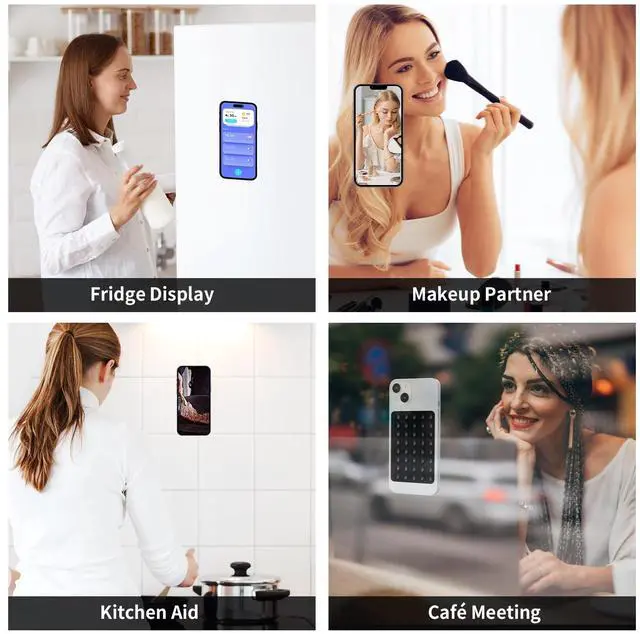 Alt view image 7 of 7 - 2 Pack Silicone Double-Sided Suction Grip 40 Cups per Side, Strong Hold for iPhone, Galaxy, Pixel, Android Hands-Free for Selfies & Videos (Black)