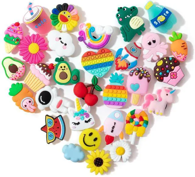 Alt view image 6 of 6 - - Different Charms, 30 Pack, PVC Random Cute Charms | Decoration Charms for DIY Crafts, Keychains, Party Favors, Scrapbooking & Decorations