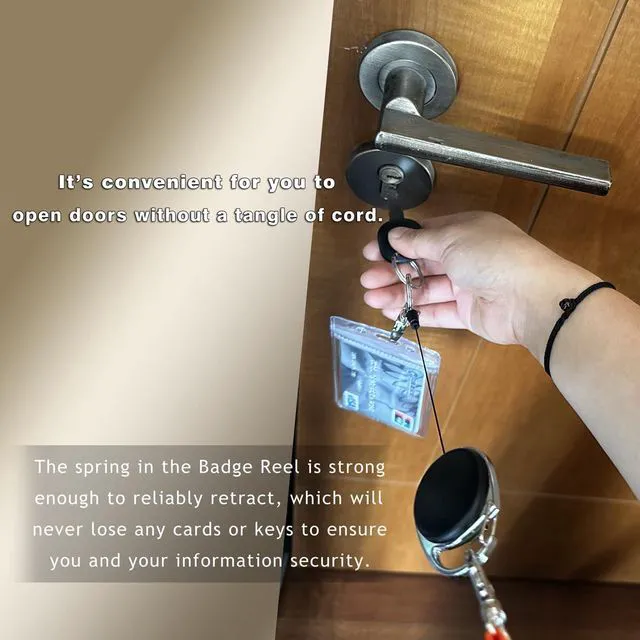 Alt view image 4 of 7 - Retractable Badge Reel with Claw Clasp and Clip for Id Card Holders (2Pack)