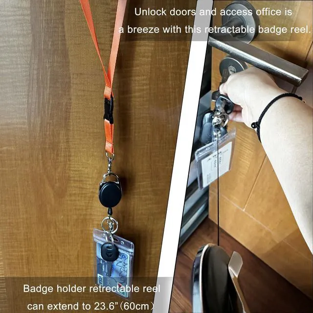 Alt view image 6 of 7 - Retractable Badge Reel with Claw Clasp and Clip for Id Card Holders (2Pack)