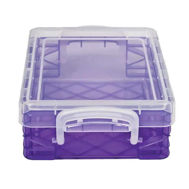 Alt view image 2 of 7 - Super Stacker Crayon and Chalk Box, 3.5in x 4.75 in x 1.5 in, 1 Box | Assorted colors that may ship are shown in images, Snap-tight lid and handles, Stackable design
