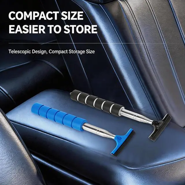 Alt view image 4 of 7 - 4 Pack Car Rearview Side Mirror Squeegee with Retractable Handle | for Car Windshield, Tile Walls, Bathroom, Window, Glass, Mini Portable Car Cleaning Tool for Rainy Foggy Weather