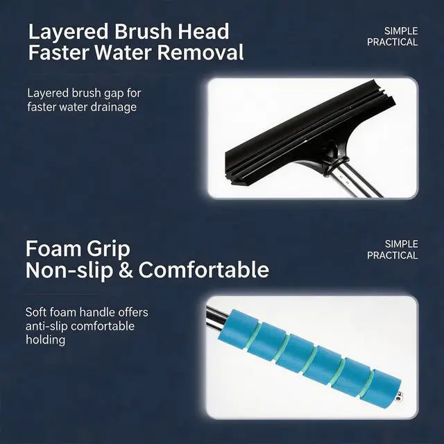 Alt view image 6 of 7 - 4 Pack Car Rearview Side Mirror Squeegee with Retractable Handle | for Car Windshield, Tile Walls, Bathroom, Window, Glass, Mini Portable Car Cleaning Tool for Rainy Foggy Weather