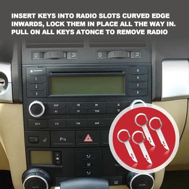 Alt view image 7 of 7 - Universal Pin Stereo Hooks Tools Car Radio Removal Tool Key DIN Release Keys Set Compatible with Audi, VW Volkswagen, Mercedes Benz, BMW (4PCS)