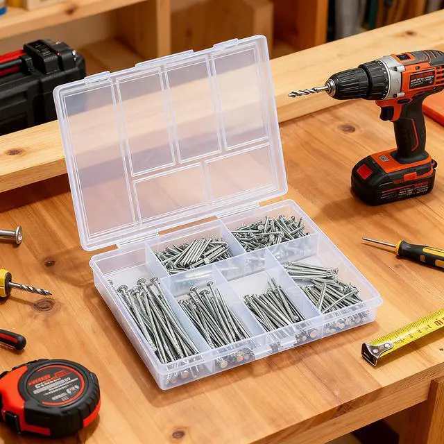 Alt view image 4 of 6 - 280 Pcs Nail Assortment Kit, 6 Sizes Finishing Nails for Hanging Pictures, Maximum Length 2 Inches Galvanized, Long and Small Nails for Wall Art