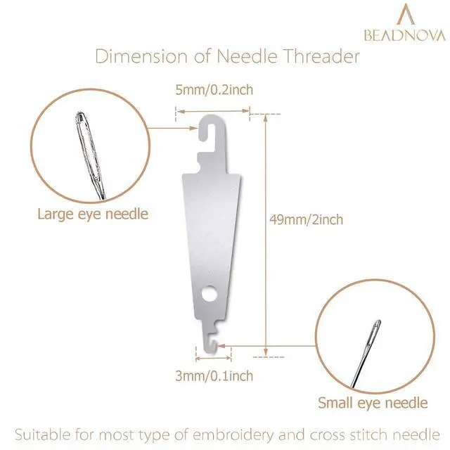 Alt view image 2 of 6 - Needle Threaders 20pcs Stainless Steel Sewing Needle Threader for Hand Sewing Large Eye Cross Stitch Embroidery Craft Knitting Quilting