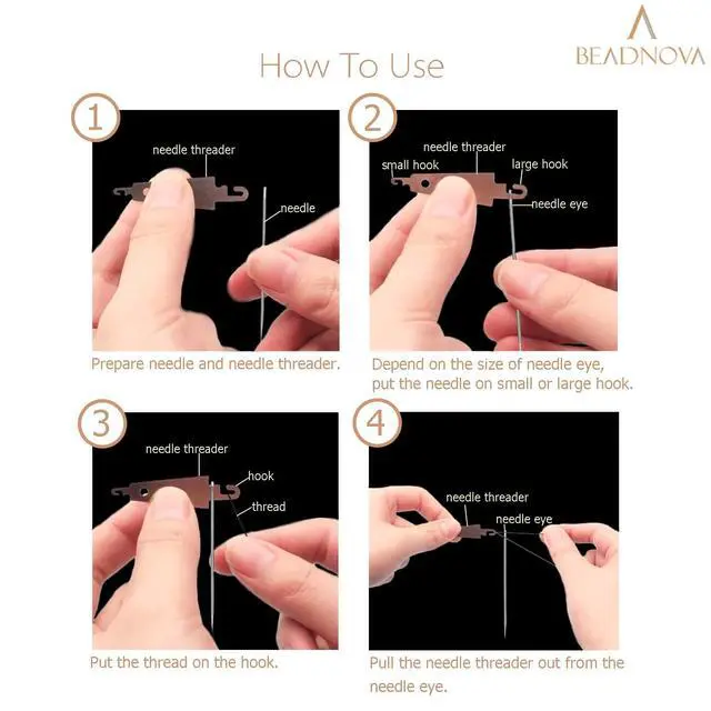 Alt view image 4 of 6 - Needle Threaders 20pcs Stainless Steel Sewing Needle Threader for Hand Sewing Large Eye Cross Stitch Embroidery Craft Knitting Quilting