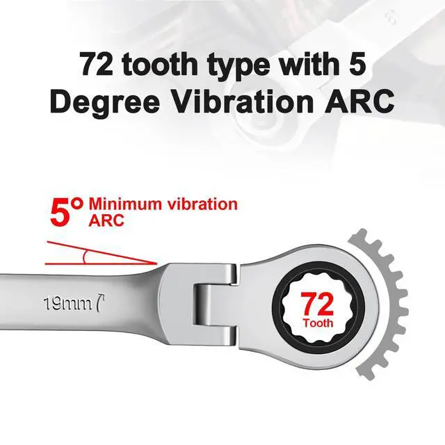 Alt view image 4 of 7 - Ratchet Wrench, CR-V Chrome-vanadium Steel 8mm Wrench | 180 ° Adjustable Combination Wrenches, Double-end Ratchet Wrench, Anti-slip Rust-proof, Labor-saving Tools