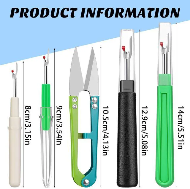 Alt view image 2 of 7 - Seam Ripper, 2 Big and 2 Small Seam Rippers for Sewing, Stitch Remover Tool | Thread Cutter for Sewing, Stitch Ripper for Sewing, Seam Ripper and Stitch Remover with Thread Snips for DIY Craft