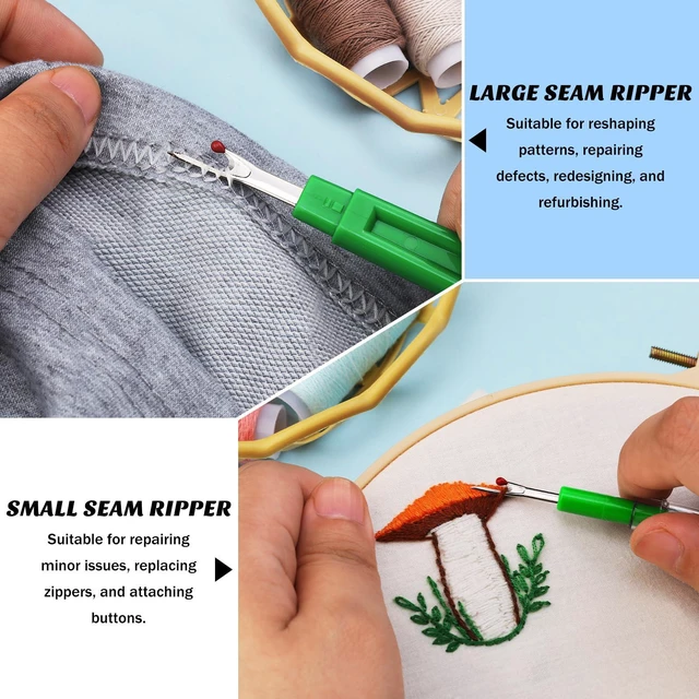 Alt view image 4 of 7 - Seam Ripper, 2 Big and 2 Small Seam Rippers for Sewing, Stitch Remover Tool | Thread Cutter for Sewing, Stitch Ripper for Sewing, Seam Ripper and Stitch Remover with Thread Snips for DIY Craft