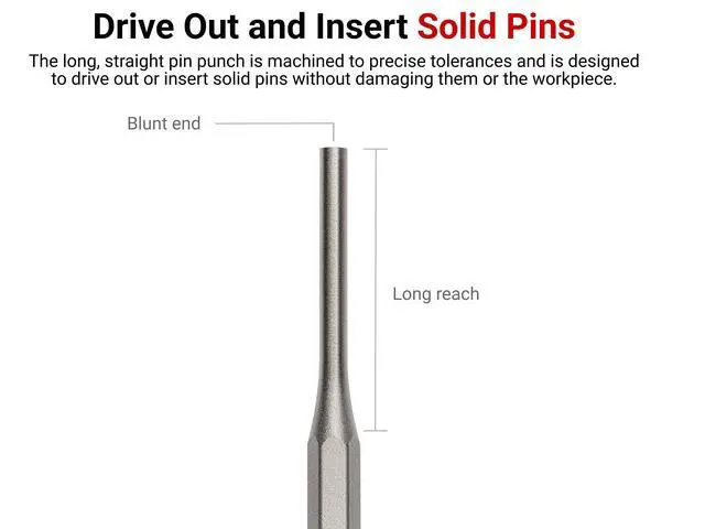 Alt view image 2 of 7 - 1/16 Inch Pin Punch | 66051 | Made in USA