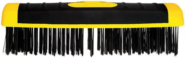 Alt view image 3 of 5 - Carbon Steel Wire Scrub Brush Block | Soft-Grip, Threaded Pole Socket, Chemical and Solvent Resistant Bristles