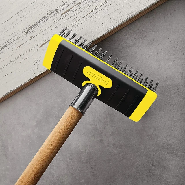 Alt view image 5 of 5 - Carbon Steel Wire Scrub Brush Block | Soft-Grip, Threaded Pole Socket, Chemical and Solvent Resistant Bristles